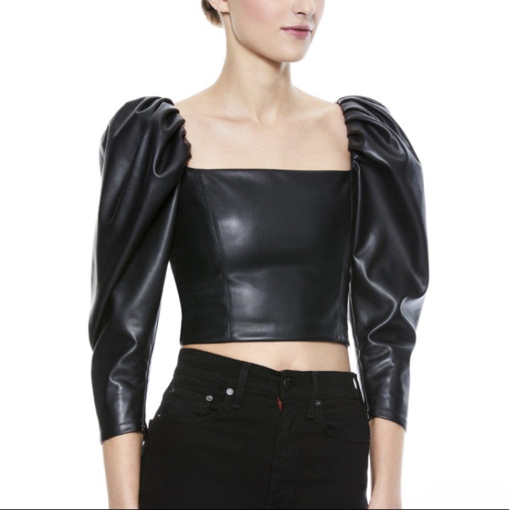 🆕 Alice + Olivia Francesca Vegan Leather Top